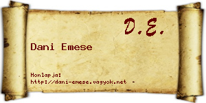 Dani Emese névjegykártya