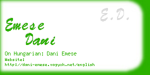 emese dani business card